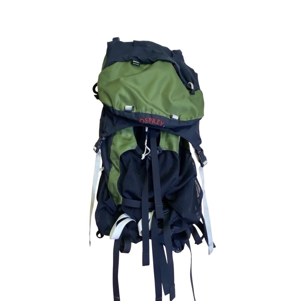 Osprey Mens M Aether 60 Backpacking Pack Green Black Internal Frame Hiking Bag